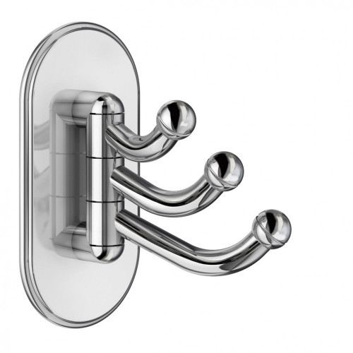 SO - BB - BK1123 - Samolepiaci otočný vešiak na uteráky trojitý Chróm lesklý