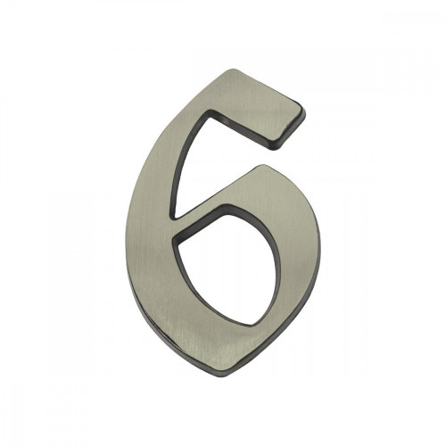 SS - DOMOVÁ ČÍSLICA "6" - 120 mm Nikel matný