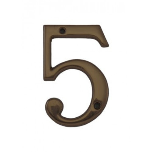 MPK - DOMOVÁ ČÍSLICA "5" - 80 mm Bronz matný
