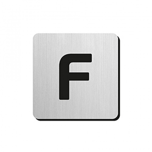 JNF - PIKTOGRAM PÍSMENO "F" - IN.34.300 - 75 mm - nalepovacie Nerez matná