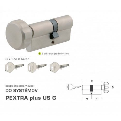 DK - PEXTRA plus US G - s gombíkom Nikel matný