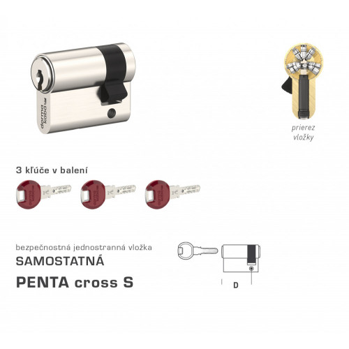 DK - PENTA cross S polvložka Nikel matný