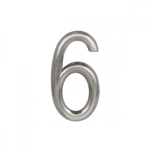 MPK - DOMOVÁ ČÍSLICA "6"- 75 mm - nalepovacia Nikel matný