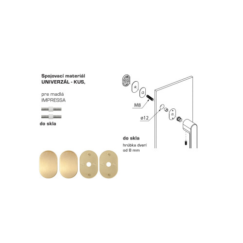 MPK - IMPRESSA Spojovací materiál UNIVERZÁL pre MADLO ks ZLM - zlatá matná (SATIN BRASS) MPK - IMPRESSA Spojovací materiál UNIVERZÁL pre MADLO ks ZLM - zlatá matná (SATIN BRASS)