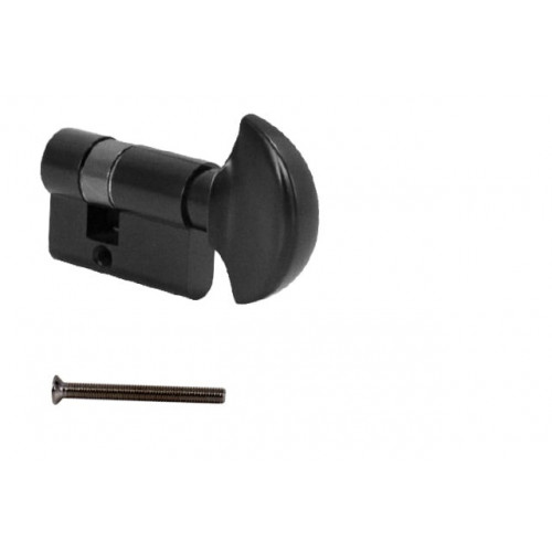 MPK - Cylindrická vložka s gombíkom pre kovanie na sklo Čierna matná
