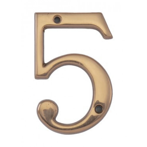 MPK - DOMOVÁ ČÍSLICA "5" - 120 mm Zlatá lesklá