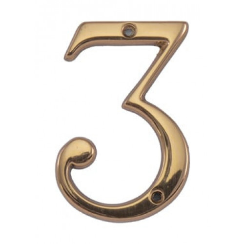 MPK - DOMOVÁ ČÍSLICA "3" - 120 mm Zlatá lesklá