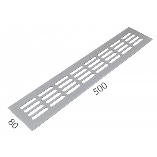 MPK - Vetracia mriežka 80 x 500 mm Strieborná matná