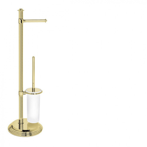 CB - HERMITAGE B3318 - Stojan na toaletný papier a WC kefu Zlatá lesklá PVD