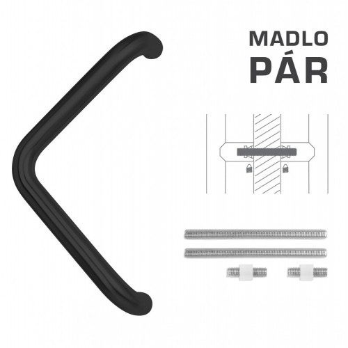 FT - MADLO kód K14T Ø 32 mm UN pár Čierna matná