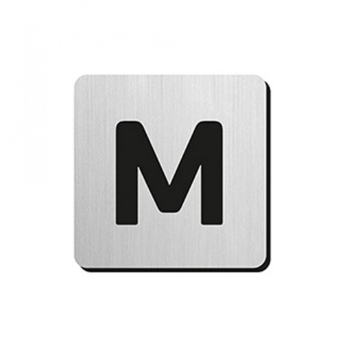 JNF - PIKTOGRAM PÍSMENO "M" - IN.34.300 - 75 mm - nalepovacie Nerez matná