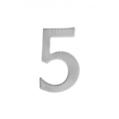 SO - BB - B985 - DOMOVÁ ČÍSLICA "5" - 50 mm - nalepovacia Nerez matná