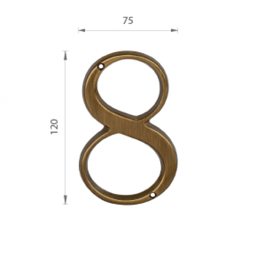MPK - DOMOVÁ ČÍSLICA "8" - 120 mm Bronz matný