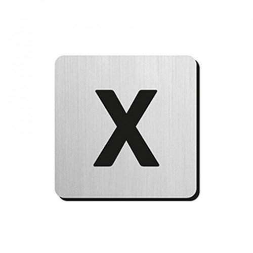 JNF - PIKTOGRAM PÍSMENO "X" - IN.34.300 - 75 mm - nalepovacie Nerez matná