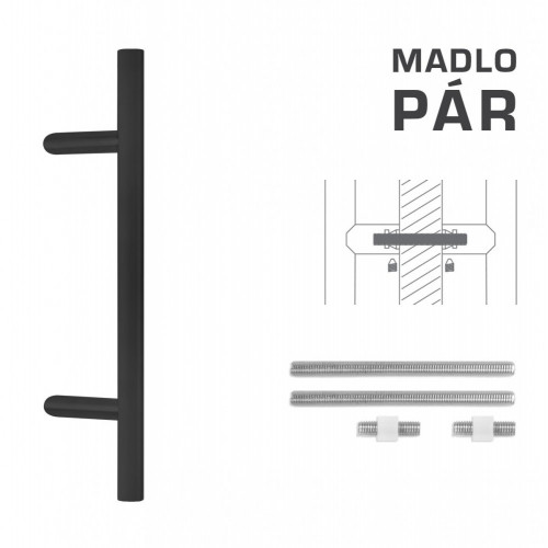FT - MADLO kód K10 Ø 30 mm UN pár Čierna matná