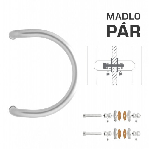 WA - MADLO M1 WA/A-S-SKLO pár Nerez matná