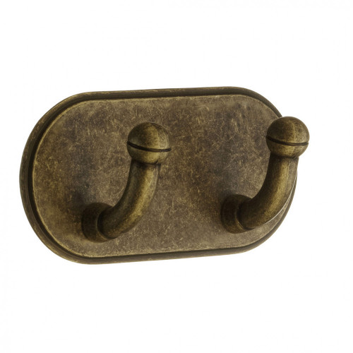 SO - BB - BA1121 - Samolepiaci vešiak na uteráky dvojitý Zlatá antik