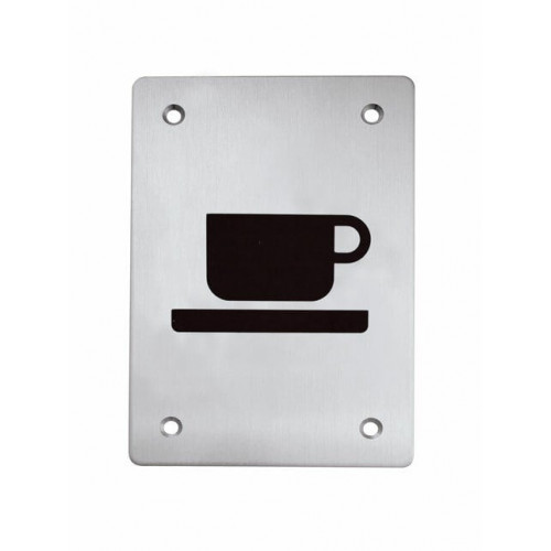 TI - Piktogram "Kaviareň" - hranatý Nerez matná