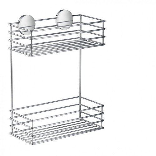 SO - BB - B1202 - Košík do sprchy dvojitý samolepiaci Chróm lesklý