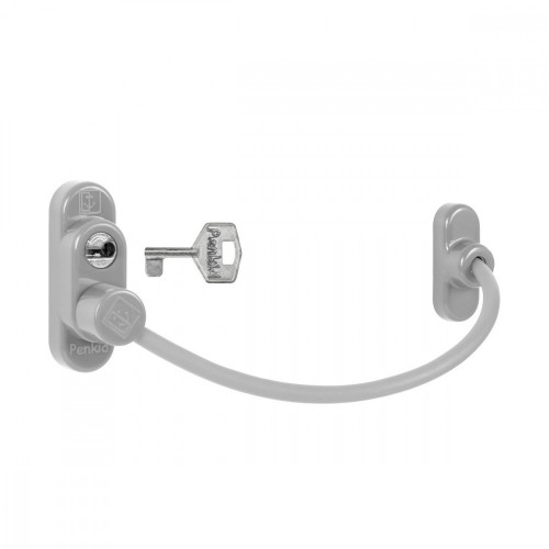 PD - Lankový zámok na okno s uzamykaním Strieborná matná