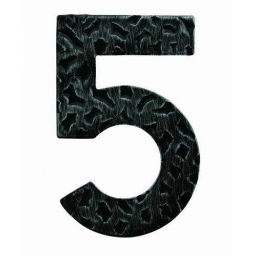 SRA - DOMOVÁ ČÍSLICA "5" - 120 mm Strieborná antik