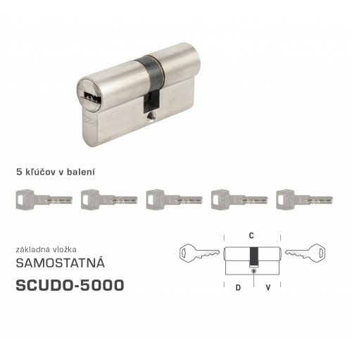 AGB - Vložka SCUDO 5000 S obojstranná Nikel matný