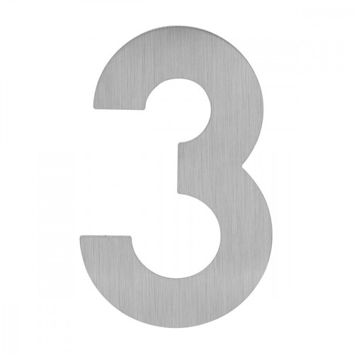 LR - DOMOVÁ ČÍSLICA "3" - 120 mm - nalepovacia Nerez matná