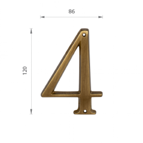 MPK - DOMOVÁ ČÍSLICA "4"- 120 mm Bronz matný