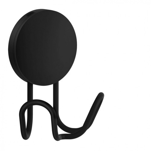 SO - BB - BB356 - Samolepiaci vešiak na uteráky dvojitý Čierna matná