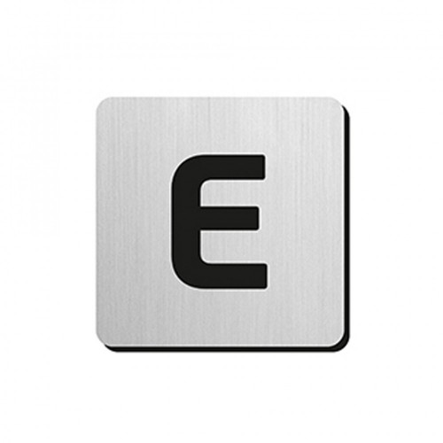 JNF - PIKTOGRAM PÍSMENO "E" - IN.34.300 - 75 mm - nalepovacie Nerez matná