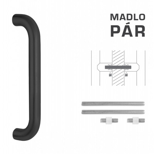 FT - MADLO kód K01 Ø 32 mm UN pár Čierna matná