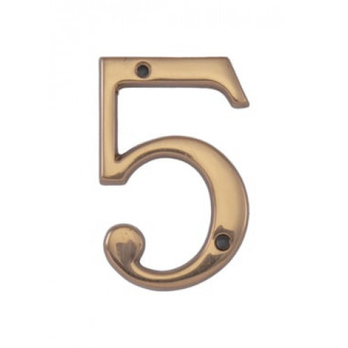 MPK - DOMOVÁ ČÍSLICA "5" - 80 mm Zlatá lesklá