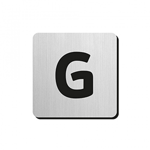 JNF - PIKTOGRAM PÍSMENO "G" - IN.34.300 - 75 mm - nalepovacie Nerez matná