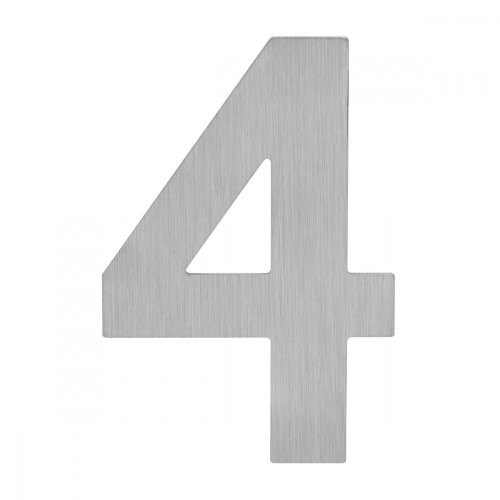 LR - DOMOVÁ ČÍSLICA "4" - 120 mm - nalepovacia Nerez matná