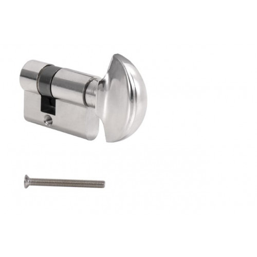 MPK - Cylindrická vložka s gombíkom pre kovanie na sklo Nikel matný