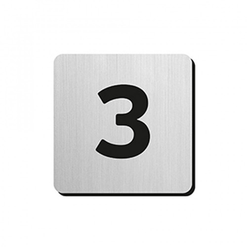 JNF - PIKTOGRAM ČÍSLICA "3" IN.34.300 - 75 mm - nalepovacia Nerez matná