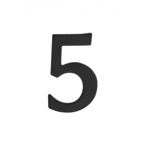 SO - BB - BB985 - DOMOVÁ ČÍSLICA "5" - 50 mm - nalepovacia Čierna matná