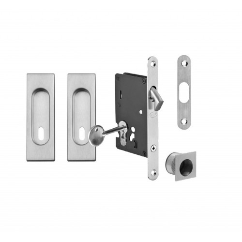 FT - Set na posuvné dvere hranatý - BB/D Nerez matná