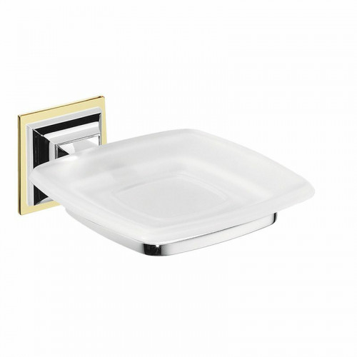 CB - PORTOFINO B3201 + B3200OZ - Miska na mydlo s držiakom a s podložkou Chróm lesklý/Zlatá lesklá