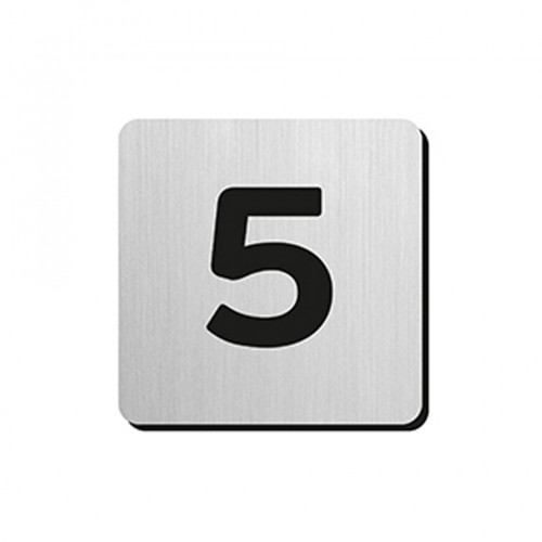 JNF - PIKTOGRAM ČÍSLICA "5" IN.34.300 - 75 mm - nalepovacia Nerez matná