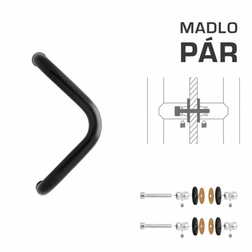 WA - MADLO M6 WA/A-S-SKLO pár Čierna matná