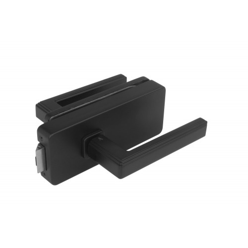 MPK - UNIQUE R8 - ZÁMOK na sklo s kľučkou RAFLESIA - bez otvoru predný Čierna matná