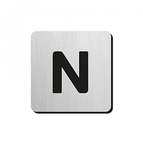JNF - PIKTOGRAM PÍSMENO "N" - IN.34.300 - 75 mm - nalepovacie Nerez matná
