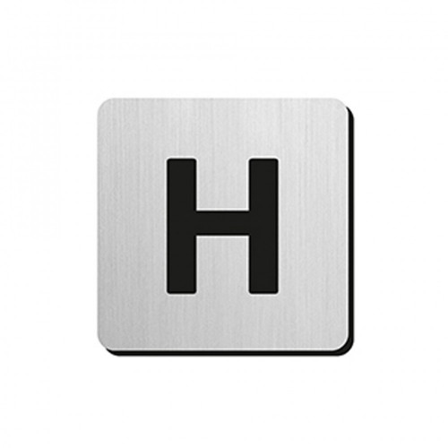 JNF - PIKTOGRAM PÍSMENO "H" - IN.34.300 - 75 mm - nalepovacie Nerez matná