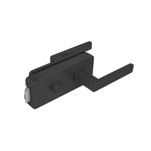 MPK - UNIQUE R8 - ZÁMOK na sklo s kľučkou QUADRA - WC Čierna matná