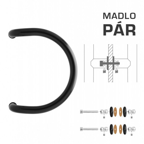 WA - MADLO M1 WA/A-S-SKLO pár Čierna matná