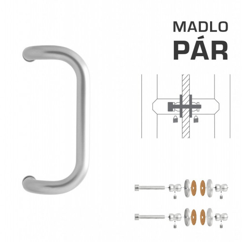 WA - MADLO M2 WA/A-S-SKLO pár Nerez matná