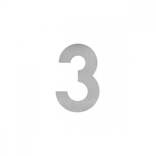 LR - DOMOVÁ ČÍSLICA "3" - 60 mm - nalepovacia Nerez matná