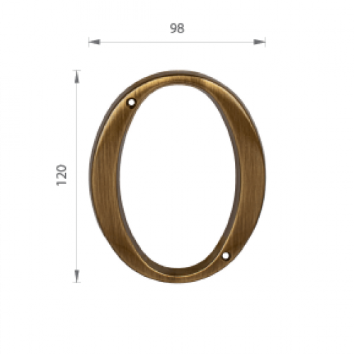 MPK - DOMOVÁ ČÍSLICA "0" - 120 mm Bronz matný