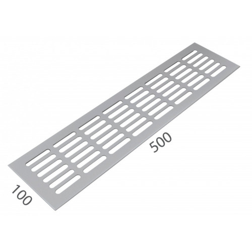 SRL - ALFA vetracia mriežka 100 x 500 mm Strieborná matná
